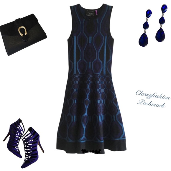 Leota Dresses & Skirts - Fit Flare A-line Dress Stretch Sleeveless Sweater